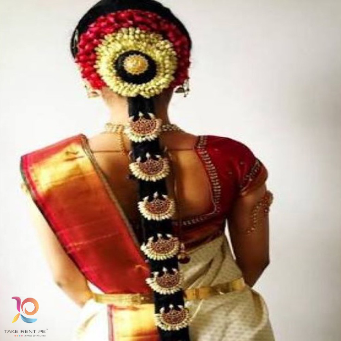 veni made from fresh pink flowers. #kancheepuram sarees #hair accessories  #bridal hair #veni #poolajada | Bridal flowers, Bridal hair, Bridal