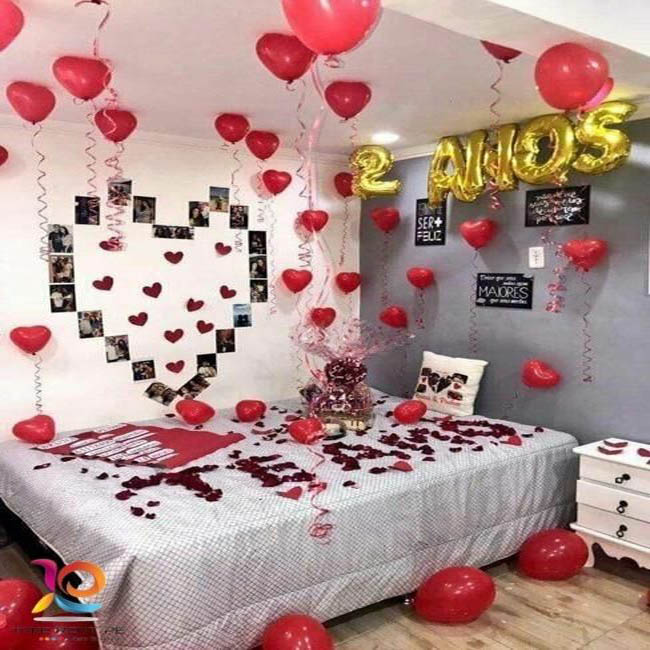 Birthday surprise decoration for husband, Romantic room decoration, Balloon  decor, Valentine Decor - YouTube
